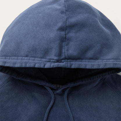Distressed Logo Hooded Sweatshirt Blue Men Stetson Sweaters & Hoodies