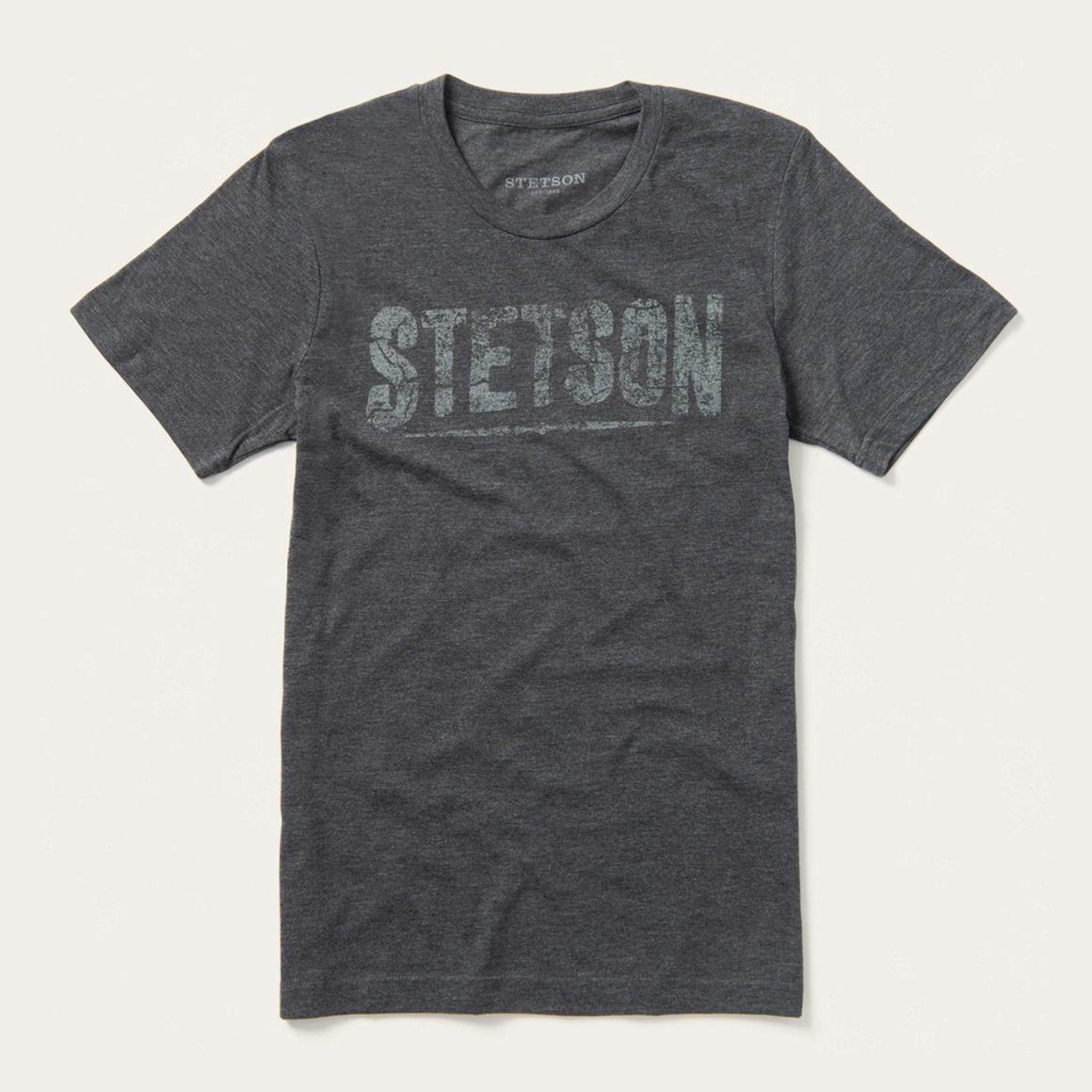 Distressed Stetson Graphic Tee Grey Men Stetson Tees