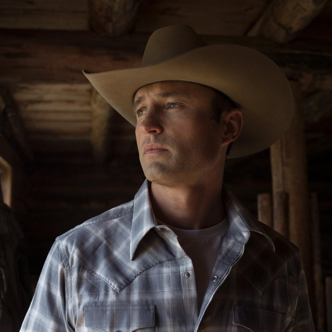 Dobby Twill Plaid Shirt Brown Men Stetson Western Shirts