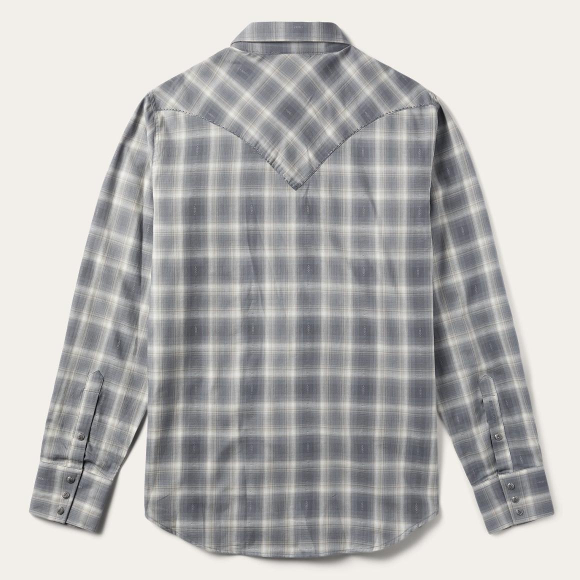 Dobby Twill Plaid Shirt Brown Men Stetson Western Shirts