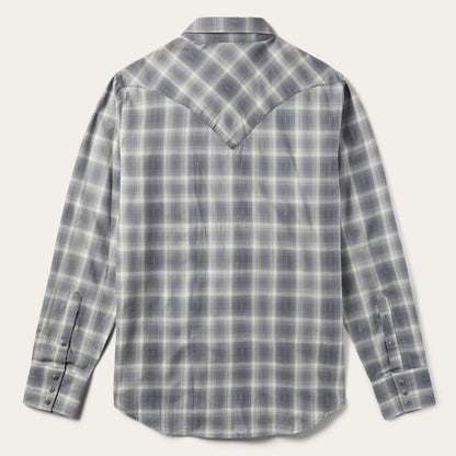 Dobby Twill Plaid Shirt Brown Men Stetson Western Shirts