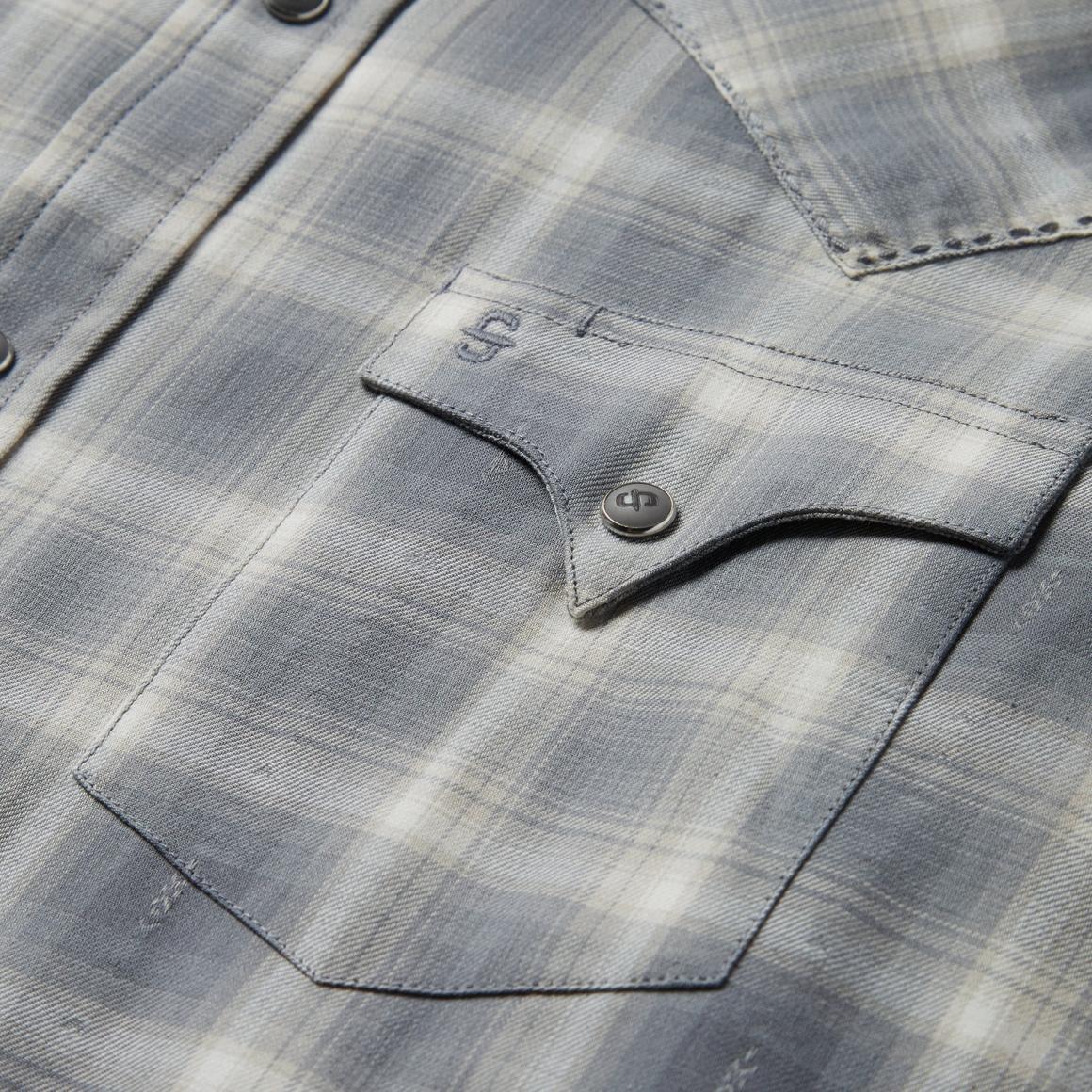 Dobby Twill Plaid Shirt Brown Men Stetson Western Shirts