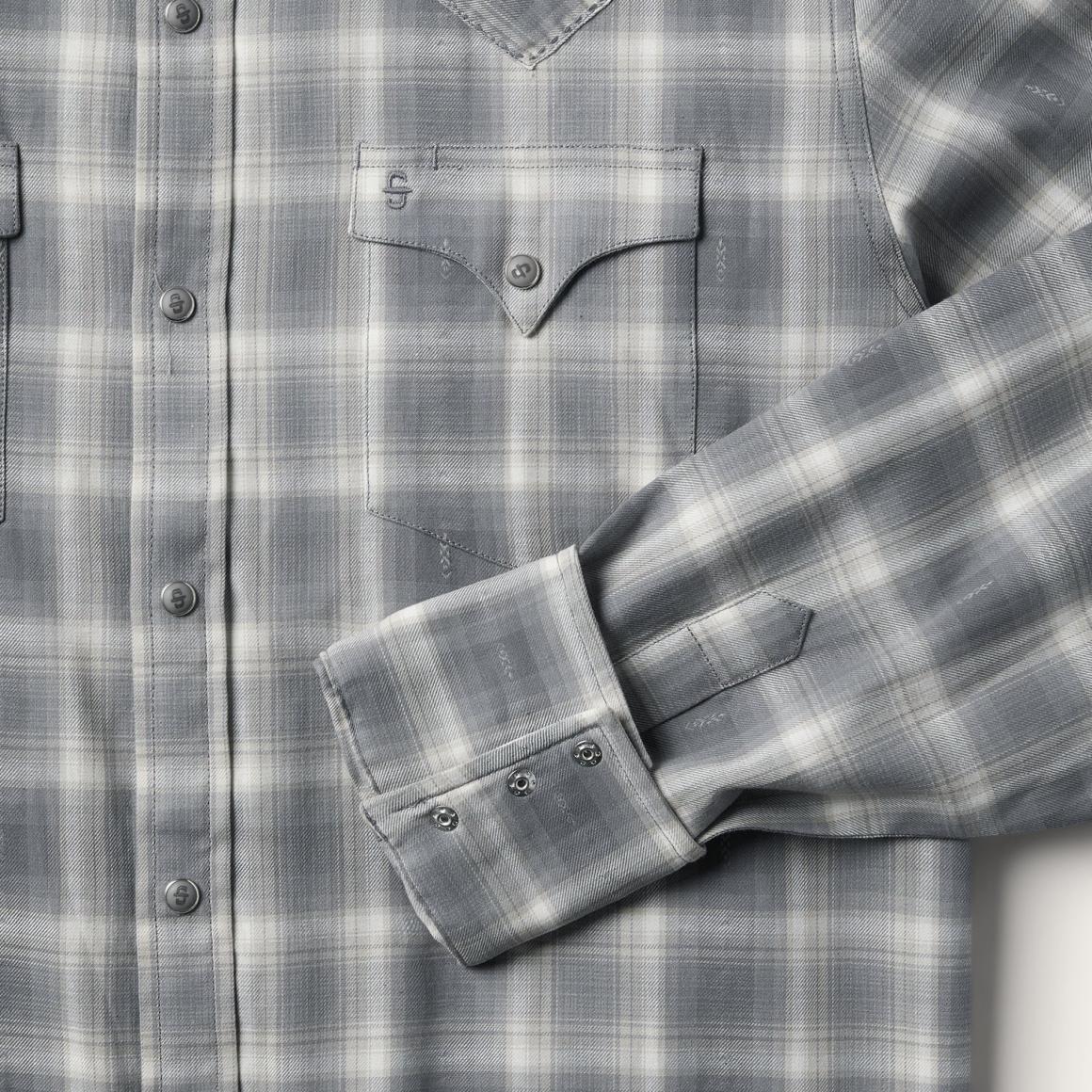 Dobby Twill Plaid Shirt Brown Men Stetson Western Shirts