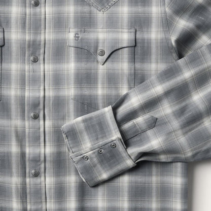 Dobby Twill Plaid Shirt Brown Men Stetson Western Shirts