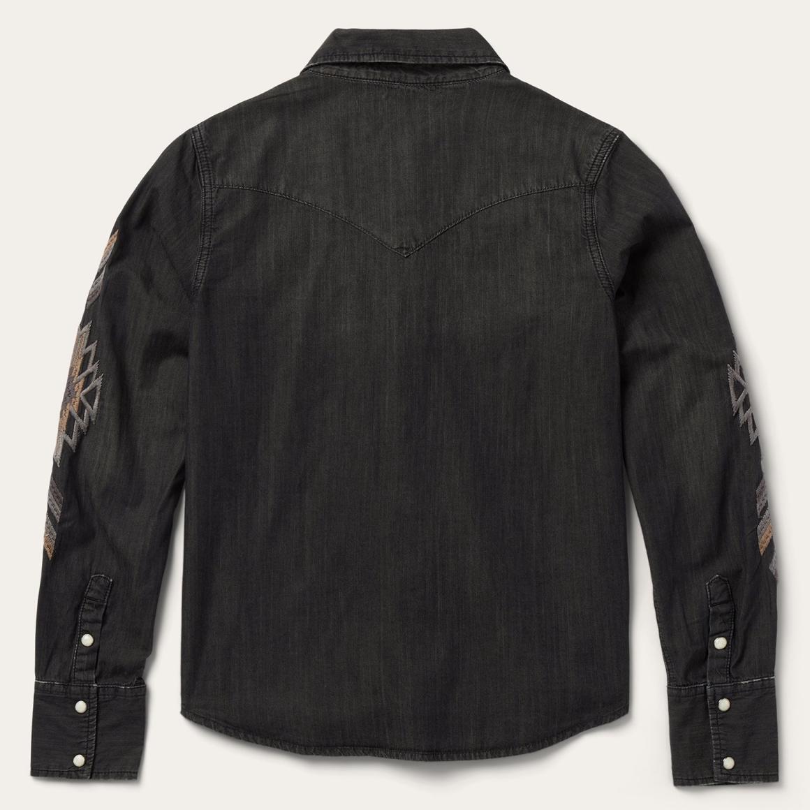 Embroidered Black Denim Shirt Black Women Stetson Western Shirts
