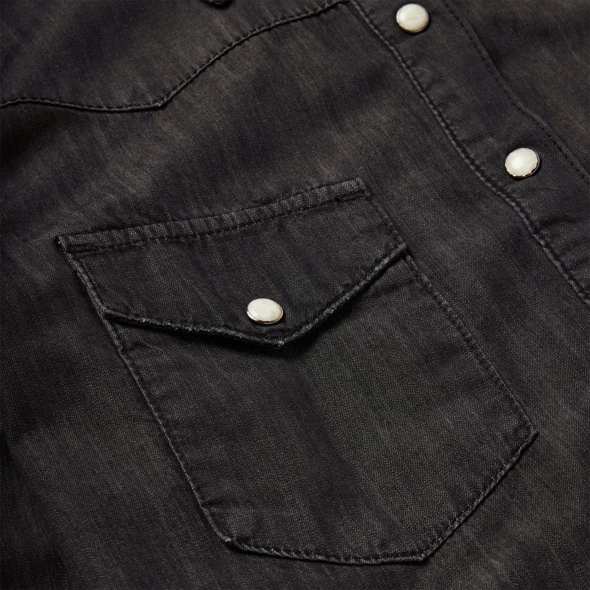 Embroidered Black Denim Shirt Black Women Stetson Western Shirts