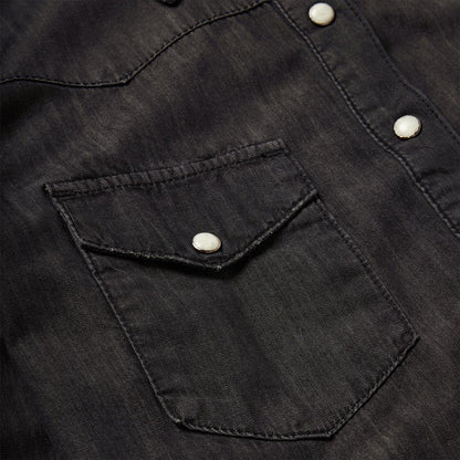 Embroidered Black Denim Shirt Black Women Stetson Western Shirts