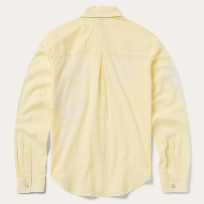 Embroidered Cotton Lawn Snap Front Shirt Yellow Women Stetson Western Shirts