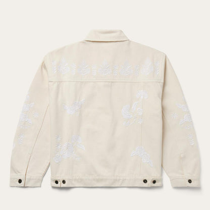 Embroidered Cream Denim Jacket White Women Stetson Jackets