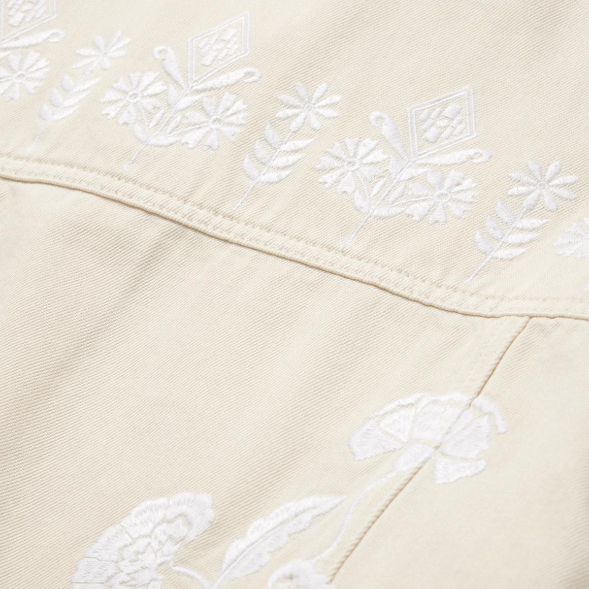Embroidered Cream Denim Jacket White Women Stetson Jackets