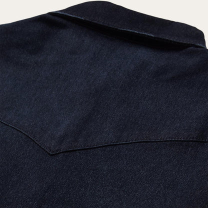 Embroidered Dark Denim Snap Front Shirt Blue Women Stetson Western Shirts