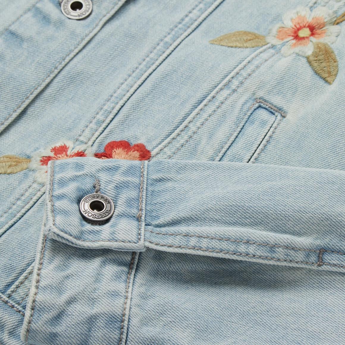 Embroidered Denim Jacket Blue Women Stetson Jackets