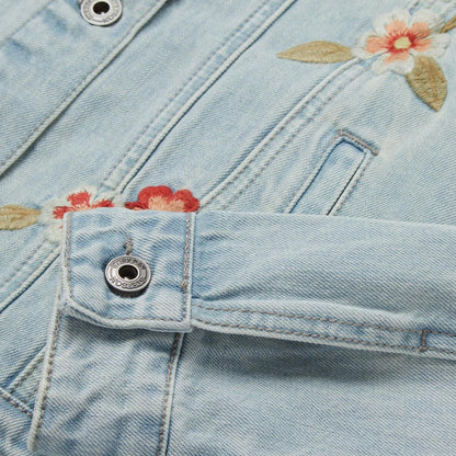 Embroidered Denim Jacket Blue Women Stetson Jackets