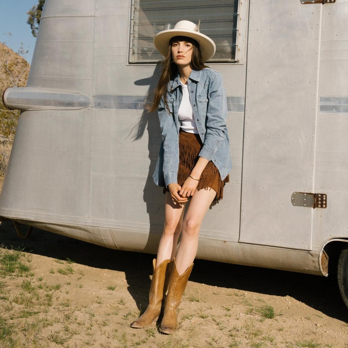 Embroidered Light Denim Shirt Blue Women Stetson Denim Shirts