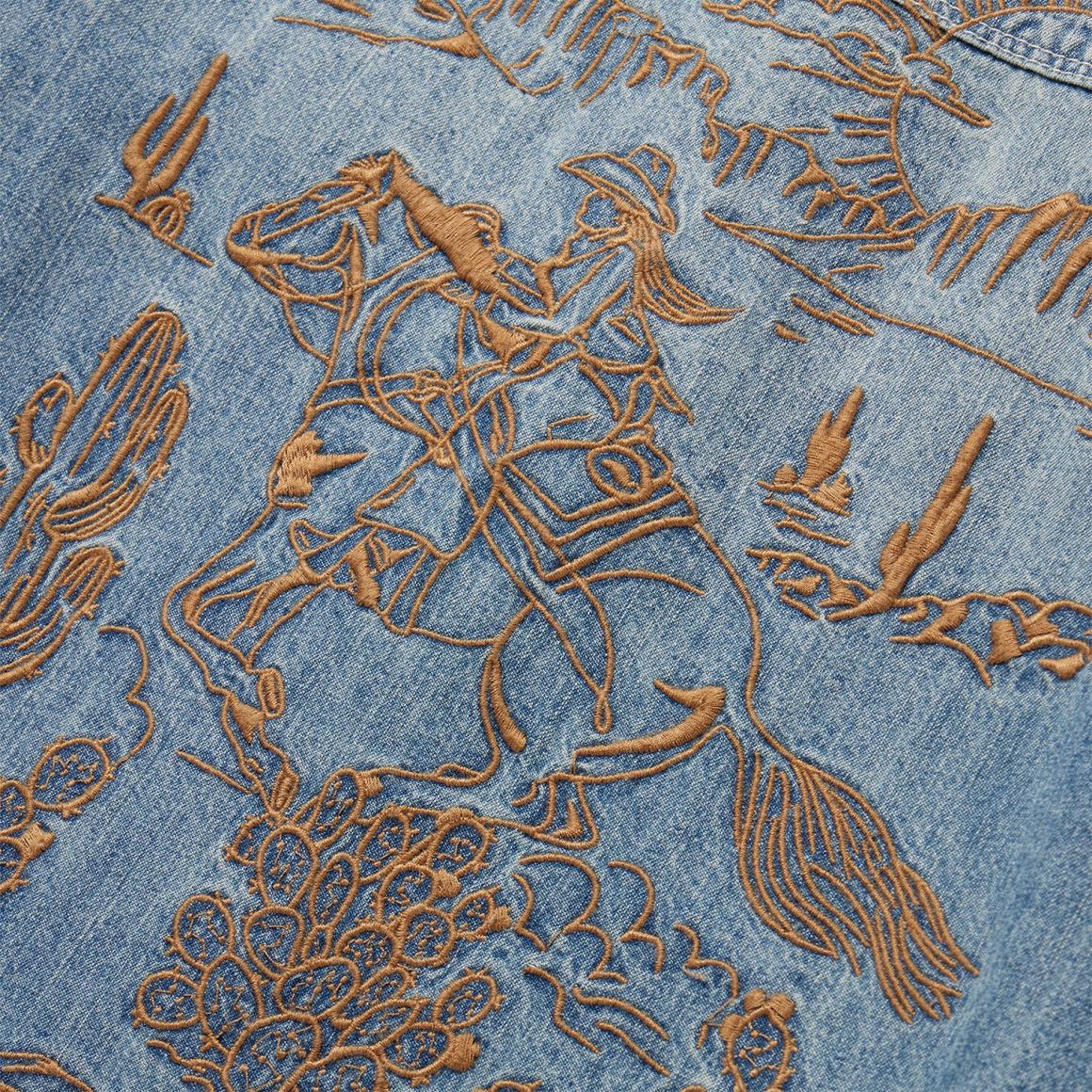 Embroidered Light Denim Shirt Blue Women Stetson Denim Shirts