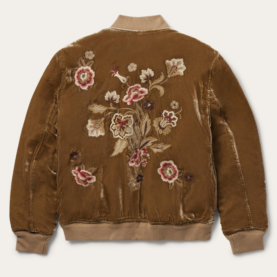 Embroidered Velvet Bomber Jacket Copper Women Stetson Jackets