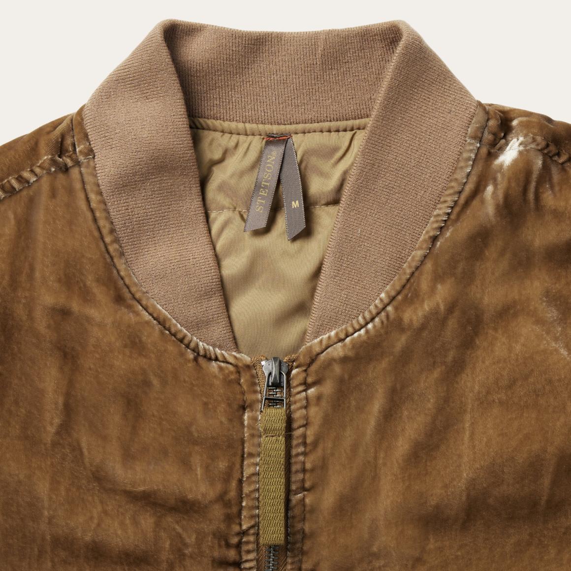 Embroidered Velvet Bomber Jacket Copper Women Stetson Jackets
