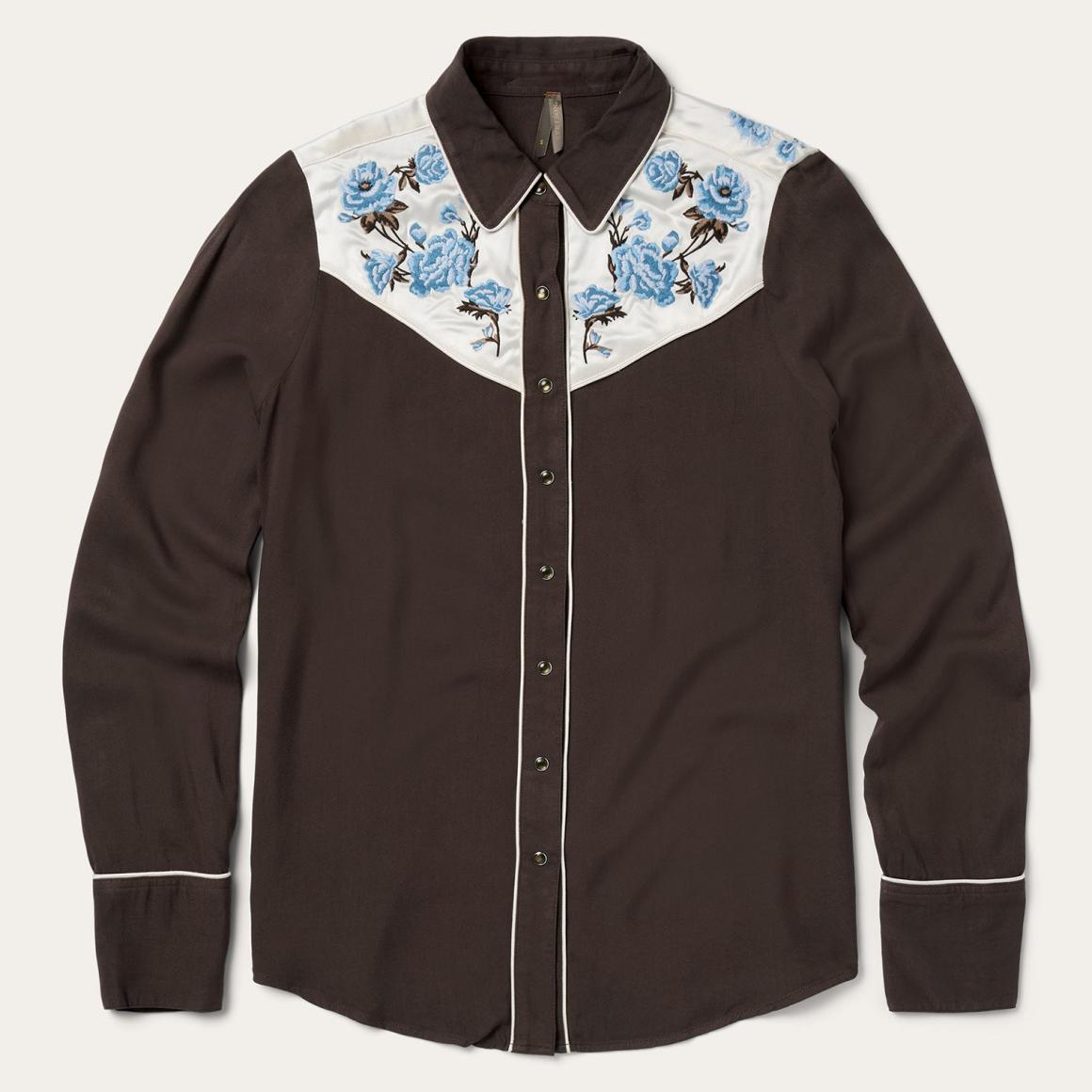 Embroidered Western Shirt Brown Women Stetson Western Shirts