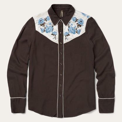 Embroidered Western Shirt Brown Women Stetson Western Shirts