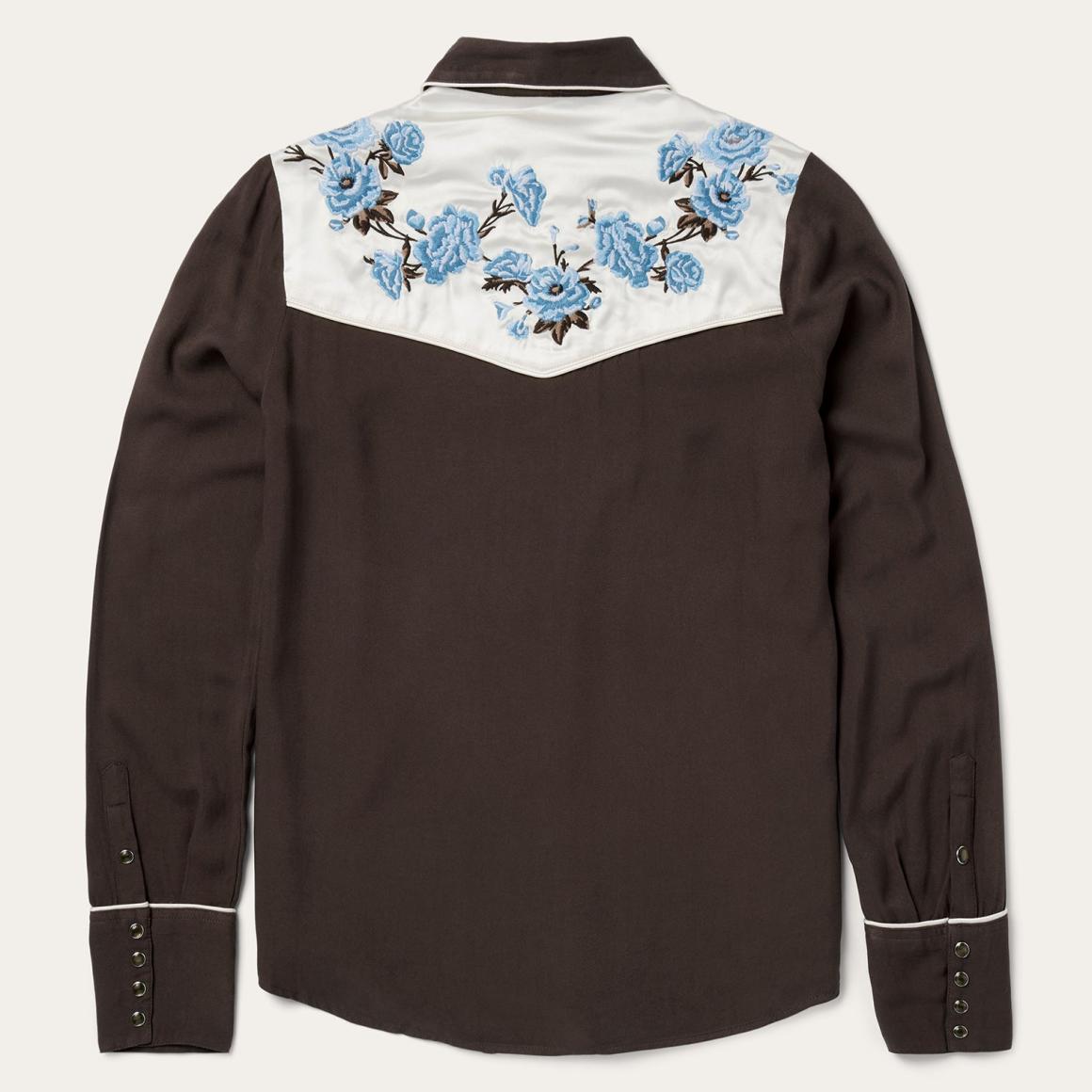 Embroidered Western Shirt Brown Women Stetson Western Shirts
