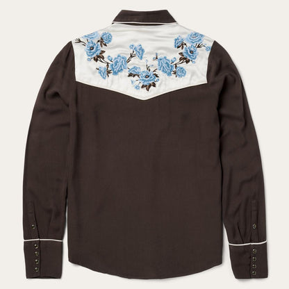 Embroidered Western Shirt Brown Women Stetson Western Shirts