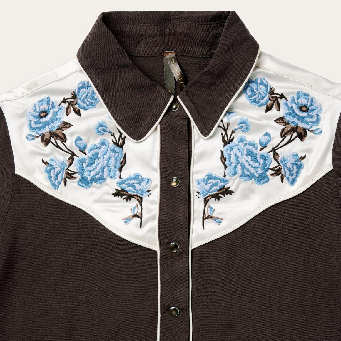 Embroidered Western Shirt Brown Women Stetson Western Shirts