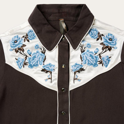 Embroidered Western Shirt Brown Women Stetson Western Shirts