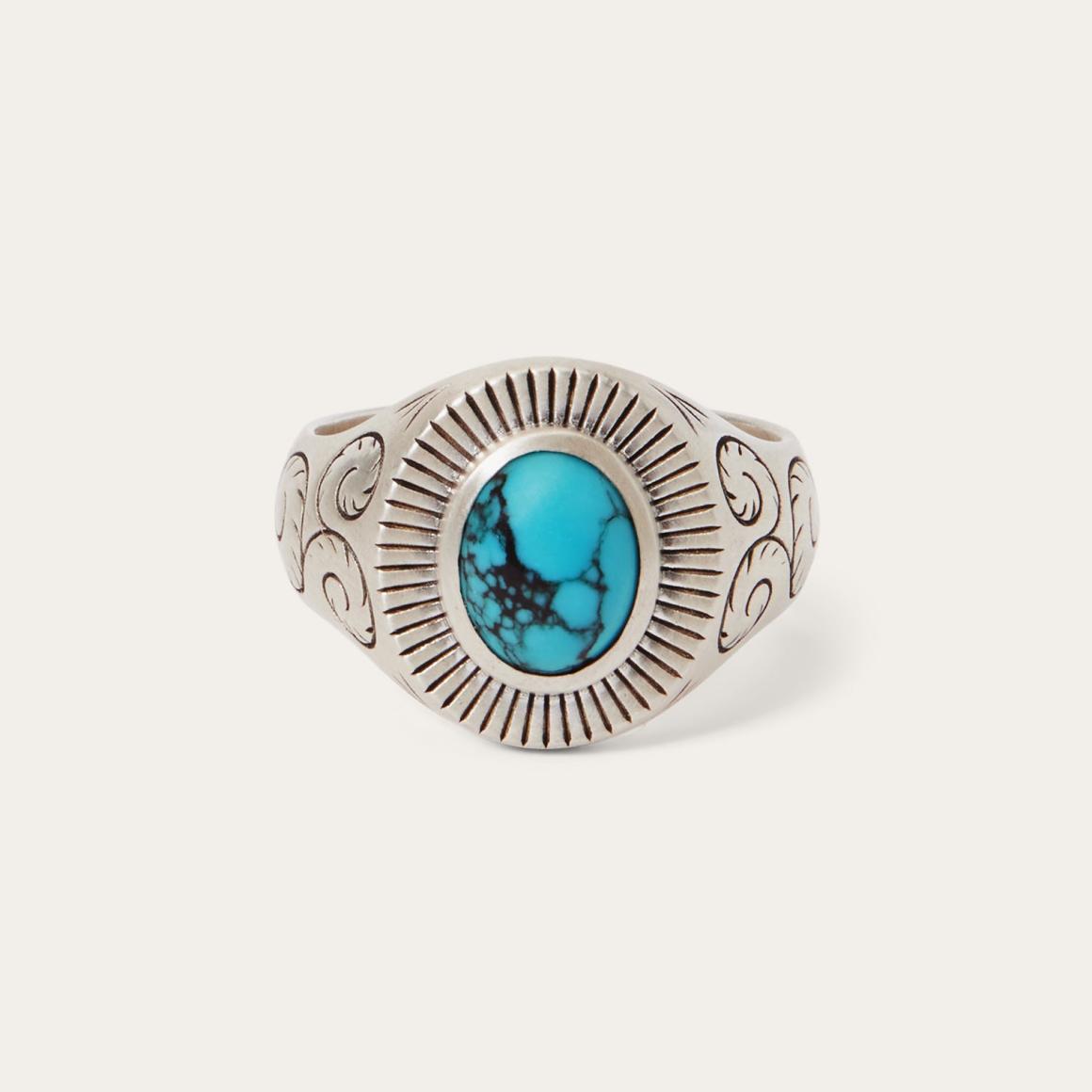 Filigree Ring With Turquoise Men/Women Stetson Jewelry
