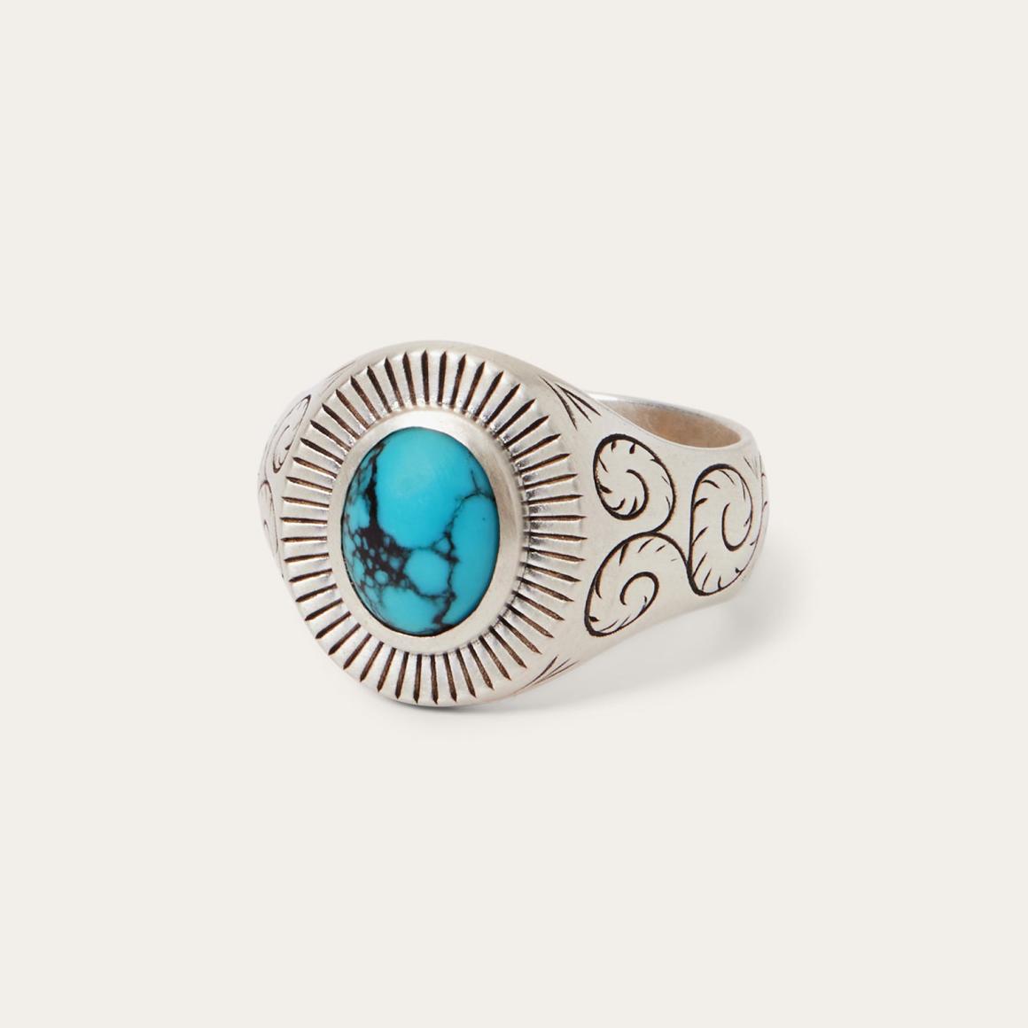 Filigree Ring With Turquoise Men/Women Stetson Jewelry