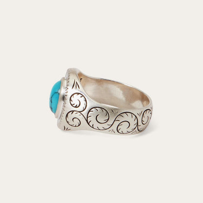Filigree Ring With Turquoise Men/Women Stetson Jewelry