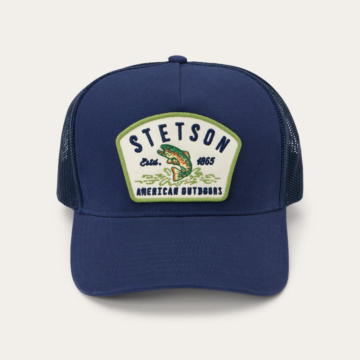 Fishing Patch Trucker Cap Navy Men/Women Stetson Caps & Truckers