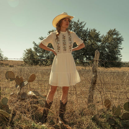 Flat Weave Dress White Women Stetson Mini
