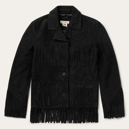 Fringe Suede Jacket Black Women Stetson Fringe Jackets