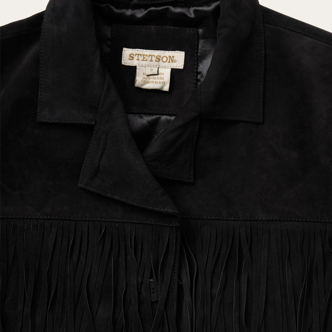 Fringe Suede Jacket Black Women Stetson Fringe Jackets
