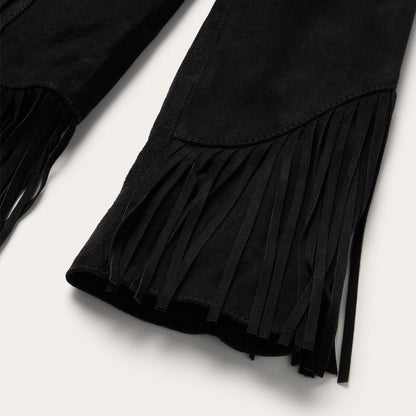 Fringe Suede Jacket Black Women Stetson Fringe Jackets