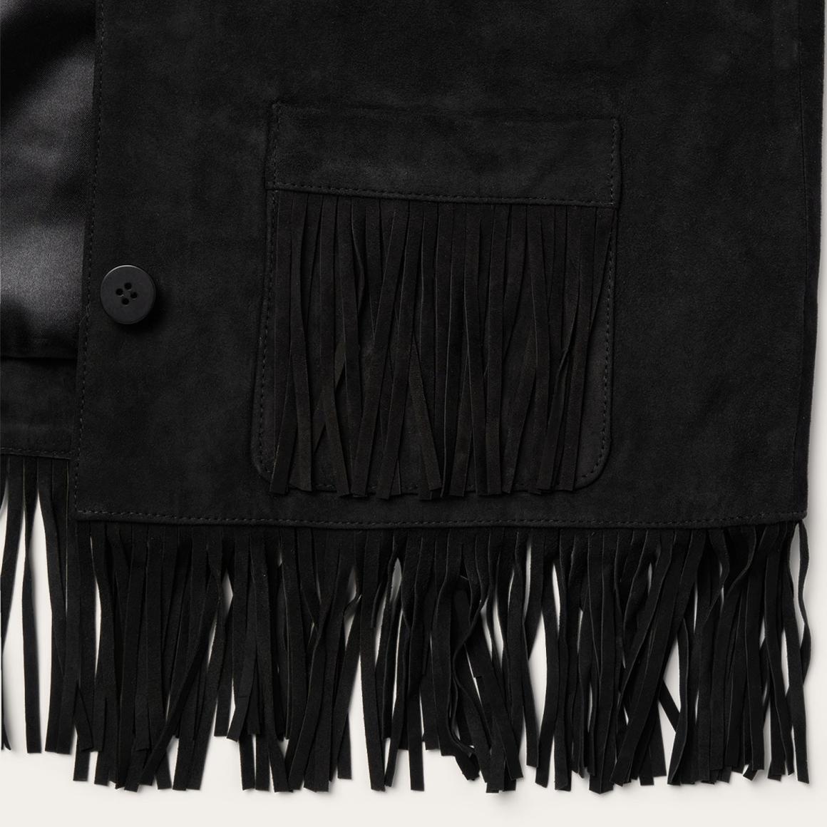 Fringe Suede Jacket Black Women Stetson Jackets