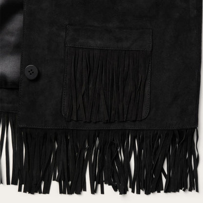 Fringe Suede Jacket Black Women Stetson Jackets