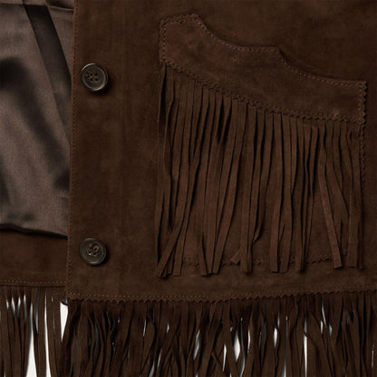 Fringe Suede Jacket Chocolate Women Stetson Fringe Jackets
