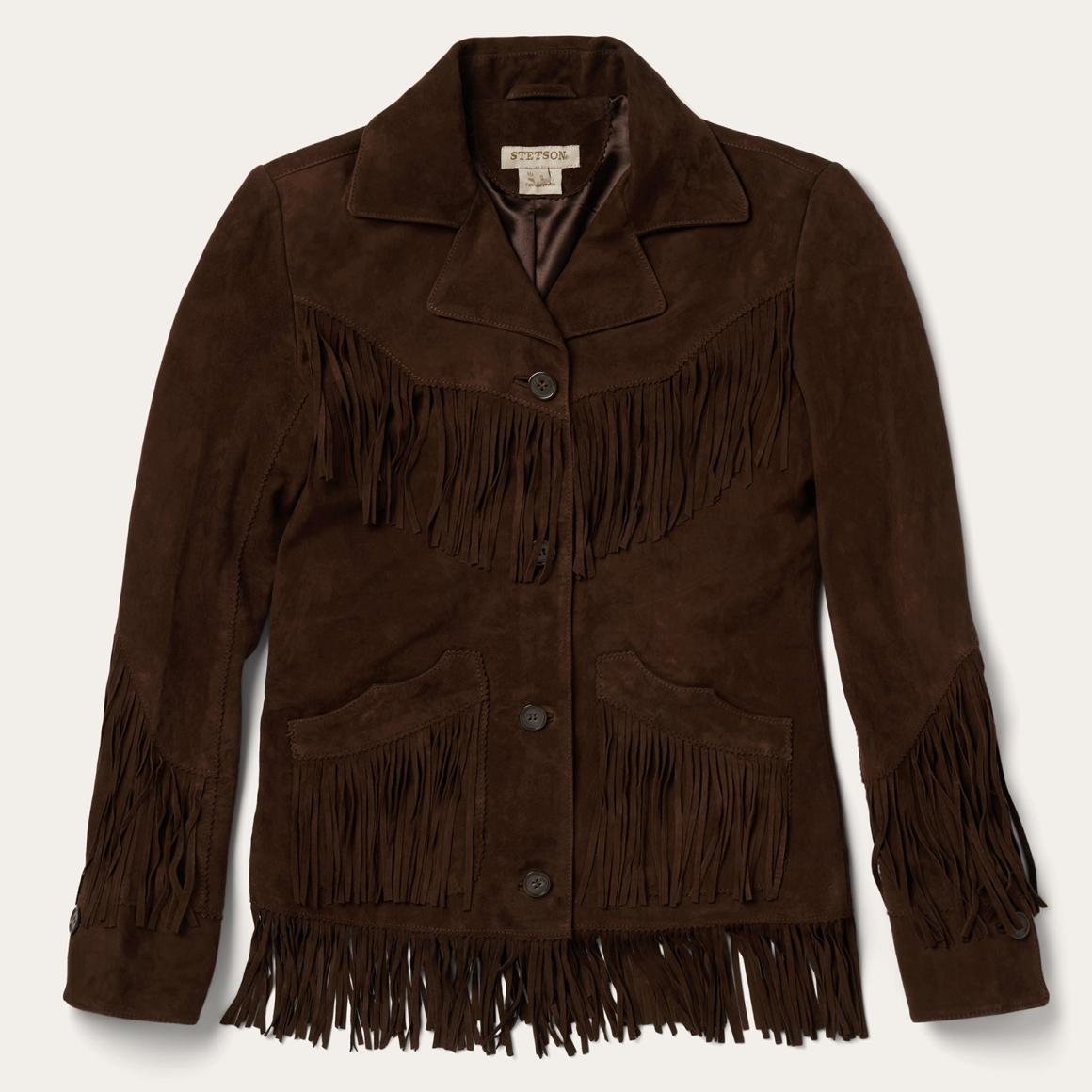 Fringe Suede Jacket Chocolate Women Stetson Jackets