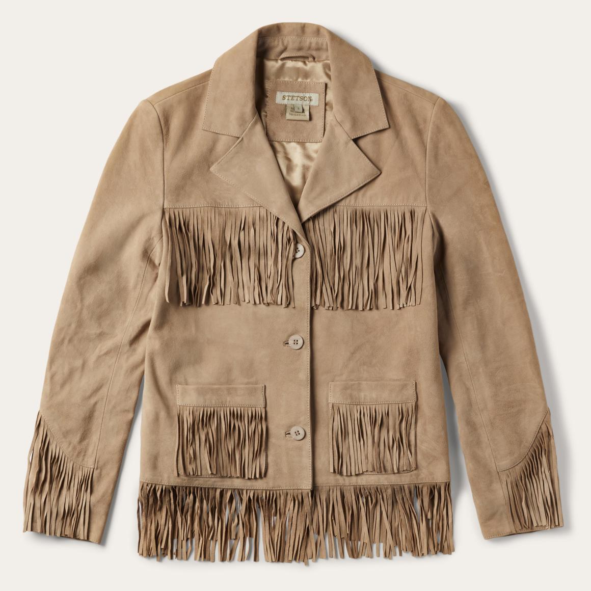 Fringe Suede Jacket Light Tan Women Stetson Jackets