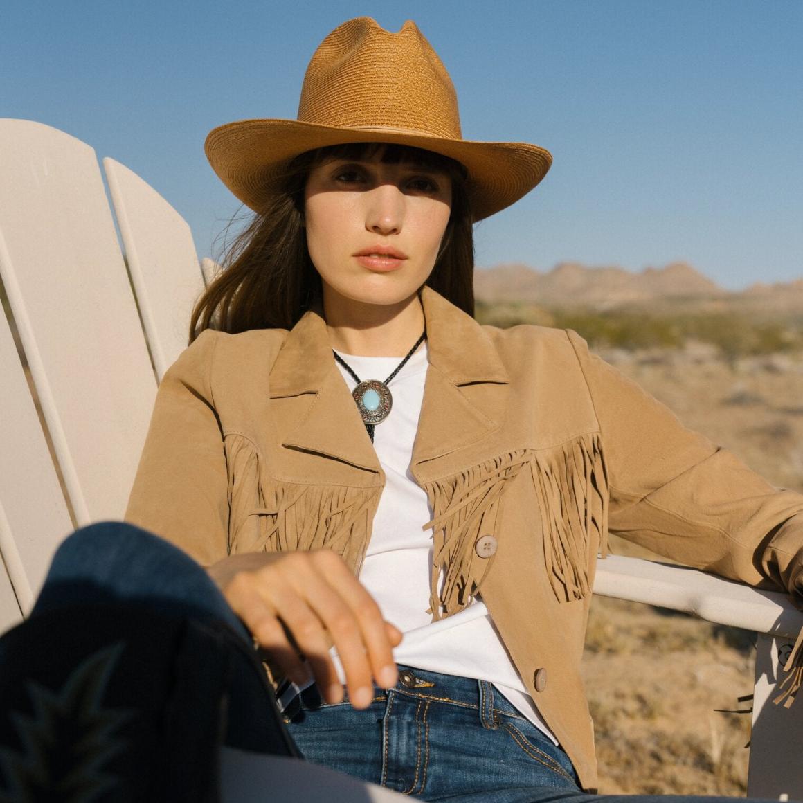 Fringe Suede Jacket Light Tan Women Stetson Jackets