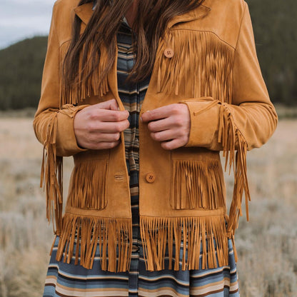 Fringe Suede Jacket Tan Women Stetson Jackets