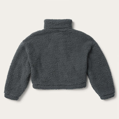 Fuzzy Teddy Bear Fleece Jacket Grey Women Stetson Jackets