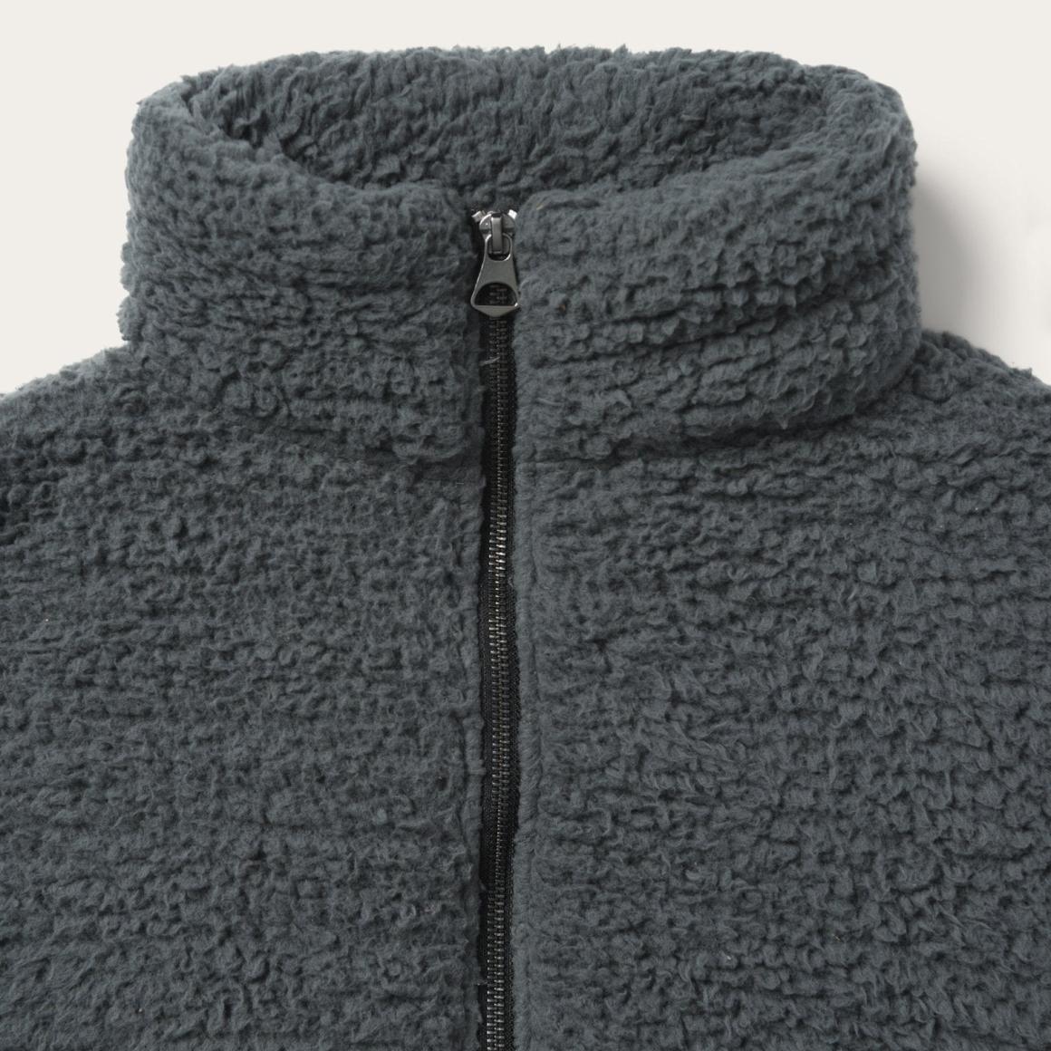 Fuzzy Teddy Bear Fleece Jacket Grey Women Stetson Jackets