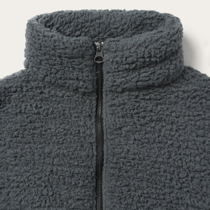 Fuzzy Teddy Bear Fleece Jacket Grey Women Stetson Jackets