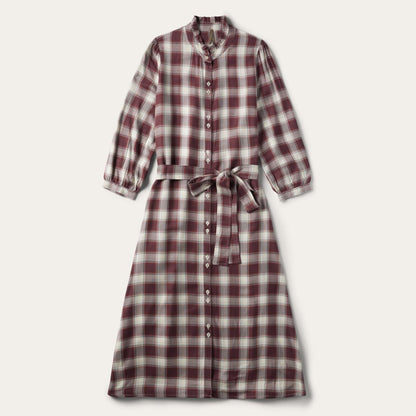 Gaucho Plaid Prairie Shirt Dress Wine Women Stetson Shirt Dresses