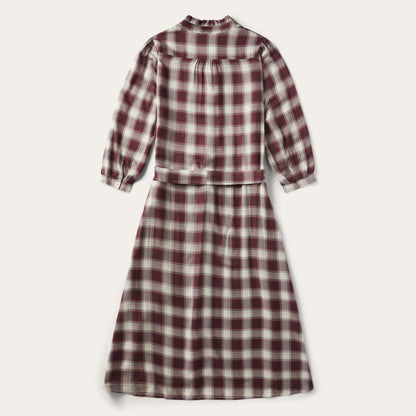 Gaucho Plaid Prairie Shirt Dress Wine Women Stetson Shirt Dresses