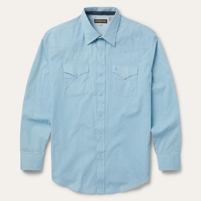 Geo Western Shirt Blue Men Stetson Classic Cut