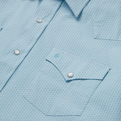Geo Western Shirt Blue Men Stetson Classic Cut