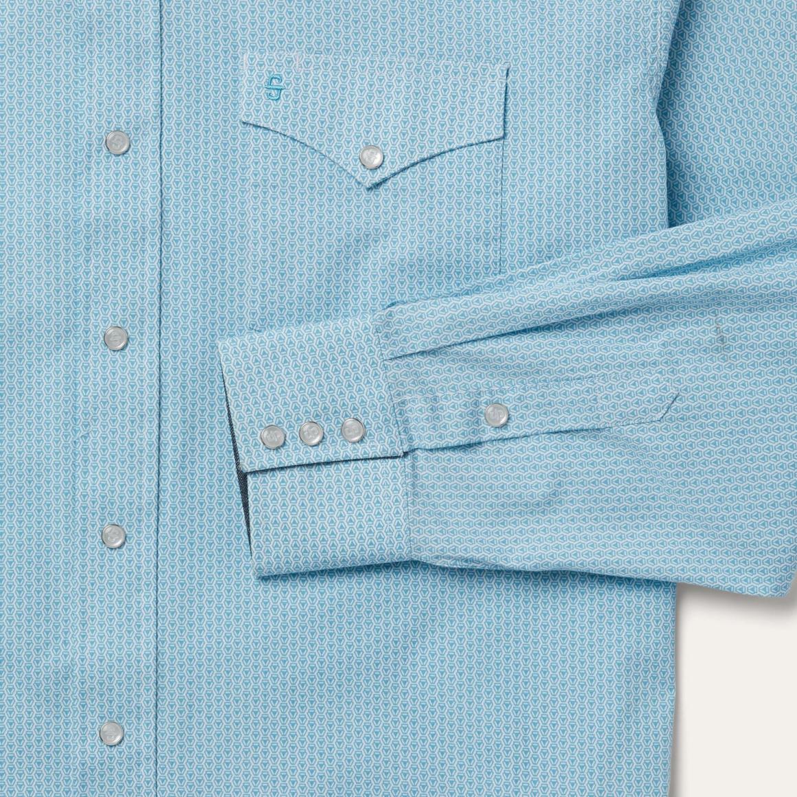 Geo Western Shirt Blue Men Stetson Classic Cut
